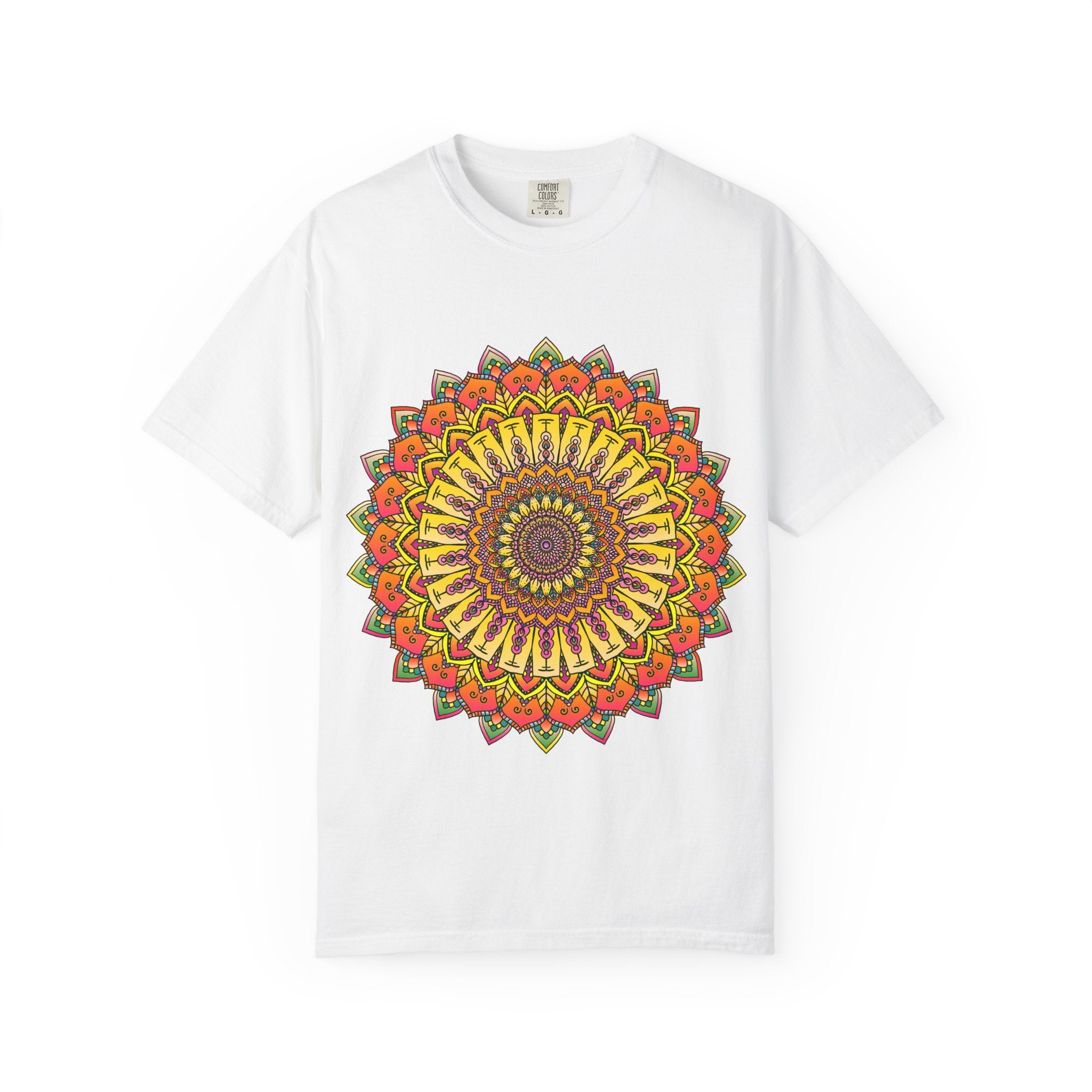 Sunburst Mandala T-Shirt — Vibrant Floral Boho Graphic Tee