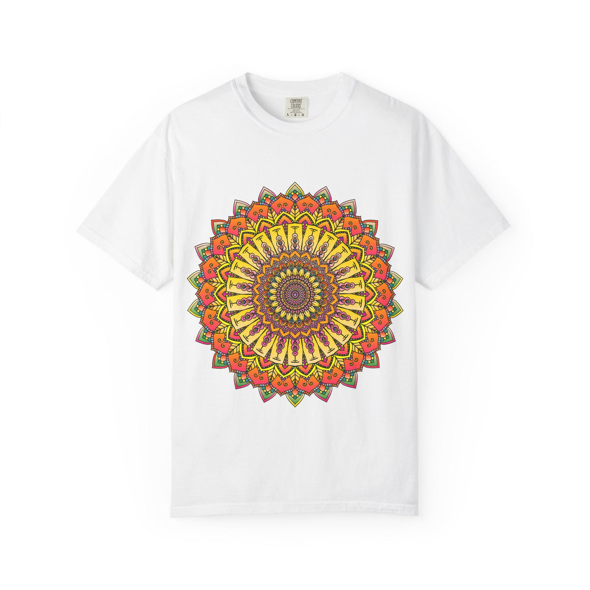 Sunburst Mandala T-Shirt — Vibrant Floral Boho Graphic Tee