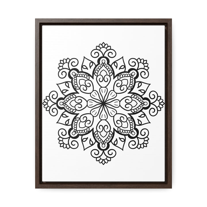 Vertical Frame Mandala Handmade Art on Gallery Canvas Wrap