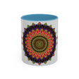  Unique and stylish coffee mug featuring a colorful mandala 