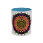  Unique and stylish coffee mug featuring a colorful mandala 