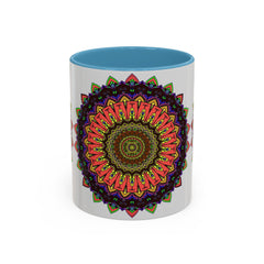  Unique and stylish coffee mug featuring a colorful mandala 