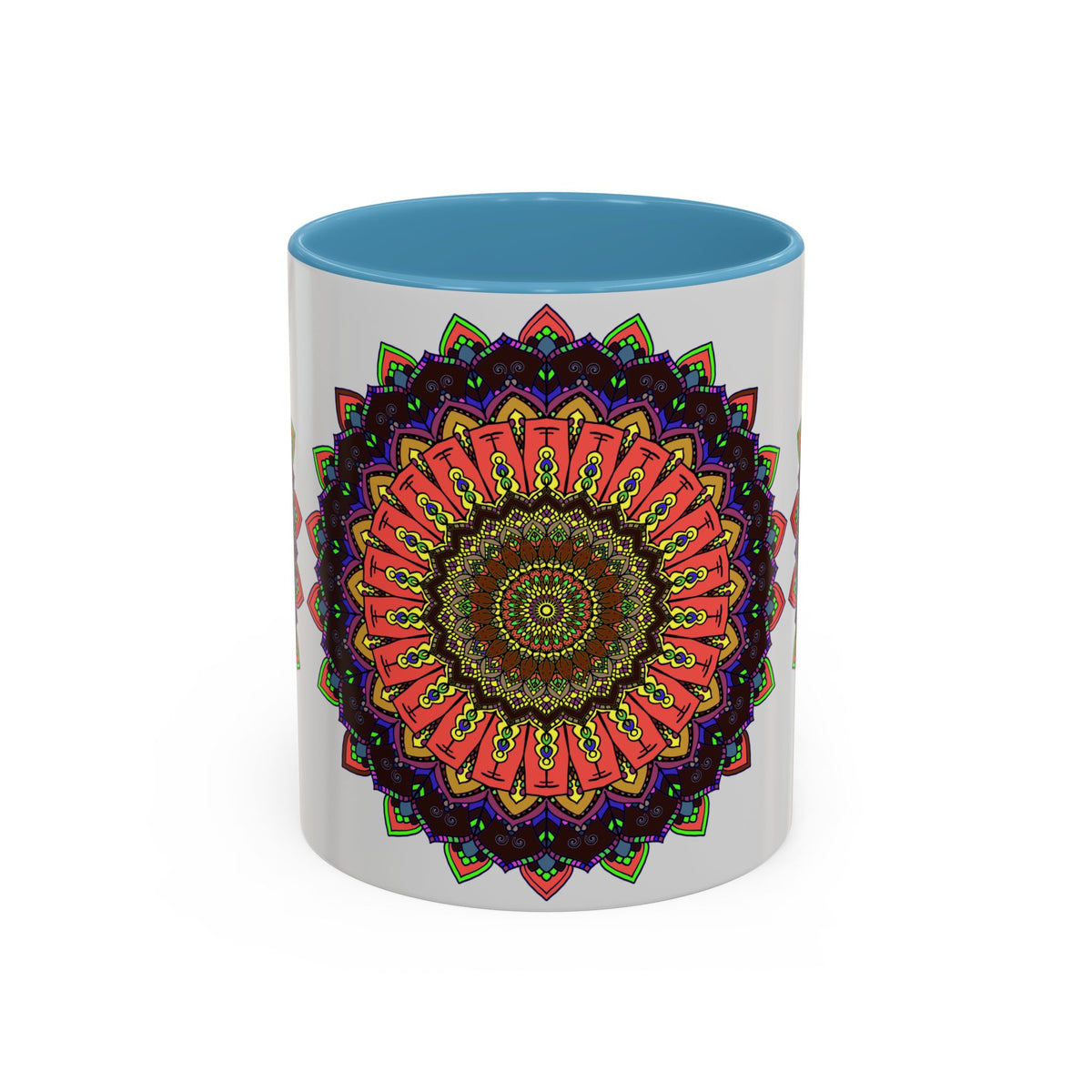  Unique and stylish coffee mug featuring a colorful mandala 
