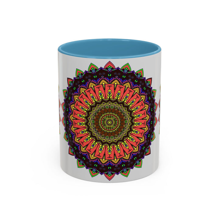  Unique and stylish coffee mug featuring a colorful mandala 