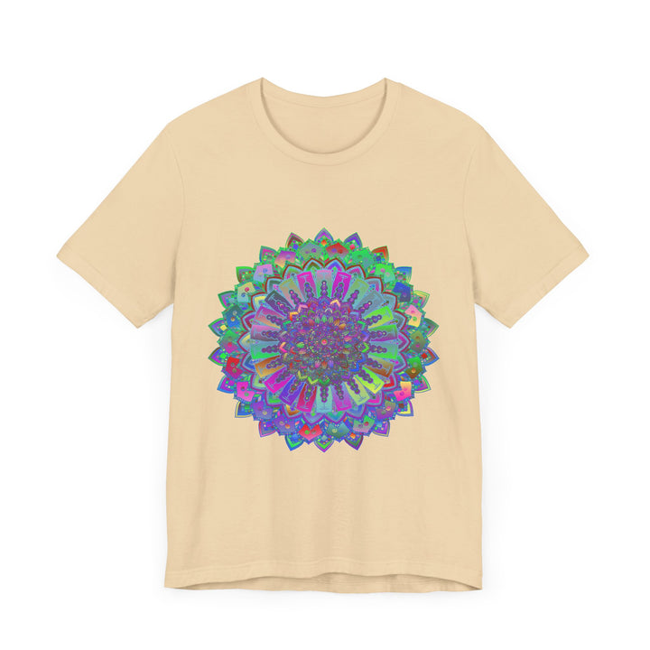 A vibrant and detailed mandala design t-shirt featuring a colorful and intricate pattern, perfect for adding a pop of color to your wardrobe