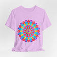 Vibrant and intricate mandala design t-shirt with psychedelic art in multiple colors