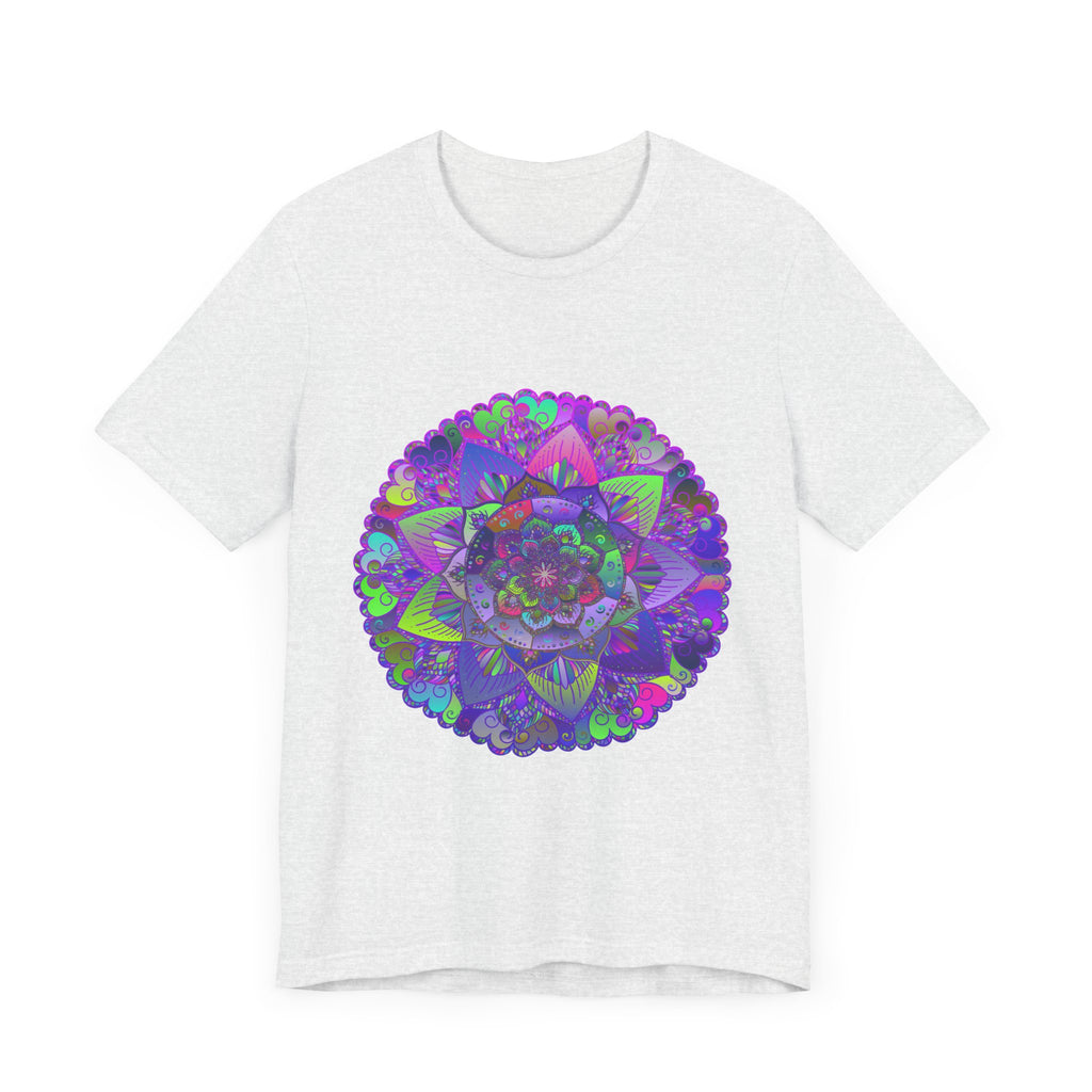 Vibrant and detailed psychedelic mandala t-shirt featuring colorful and intricate design