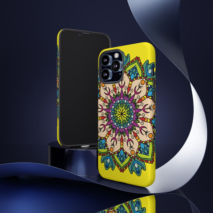 Intricate Floral Yellow Phone Case for Bold Protection and Style