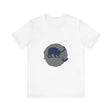 A playful black cat silhouette mystery t-shirt with a striking design
