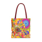 Psychedelic Floral Mandala Tote Bag