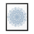 Beautiful steel blue mandala handmade art on gallery canvas wraps
