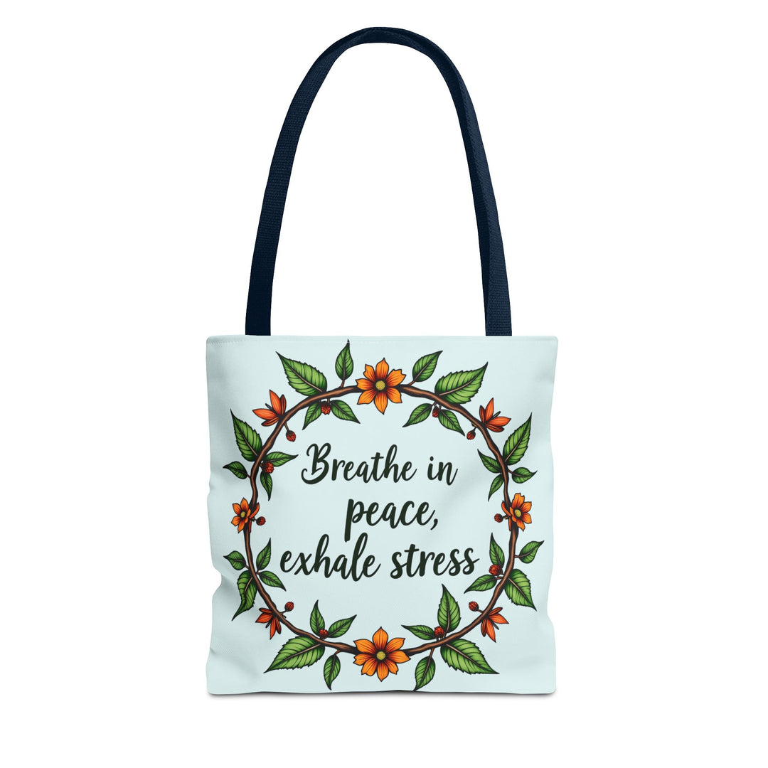 Beautiful flower crown tote bag with serene style, perfect for a day at the beach or a casual outing in the park