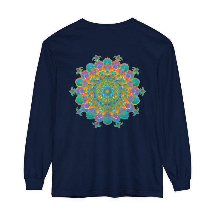 Colorful and intricate mandala design long sleeve t-shirt for both men and women