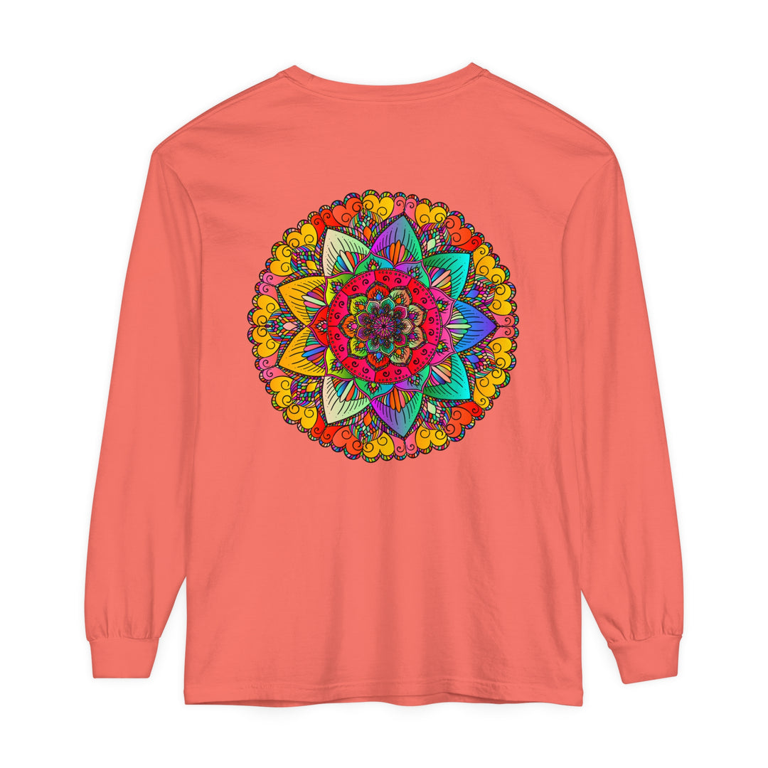 Colorful and intricate mandala design long sleeve t-shirt for men and women