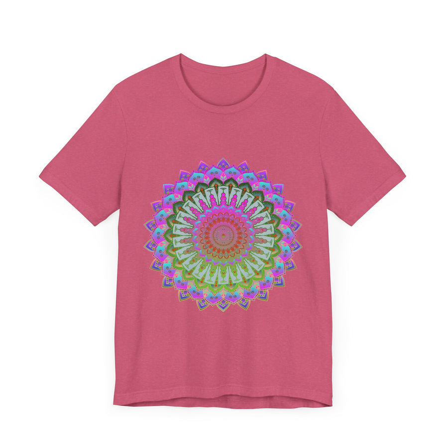 Vibrant Mandala T-Shirt featuring a colorful and intricate design perfect for adding a pop of color to any outfit