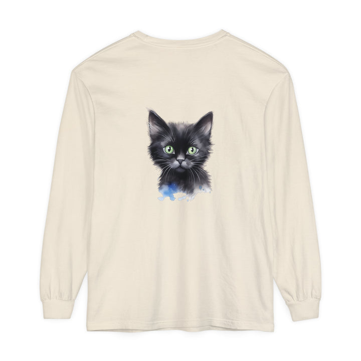 Black Cat Watercolor Unisex T-Shirt with vibrant watercolor cat design