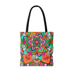 Colorful Mandala Tote Bag — Vibrant Boho All-Over Print Beach & Market Tote