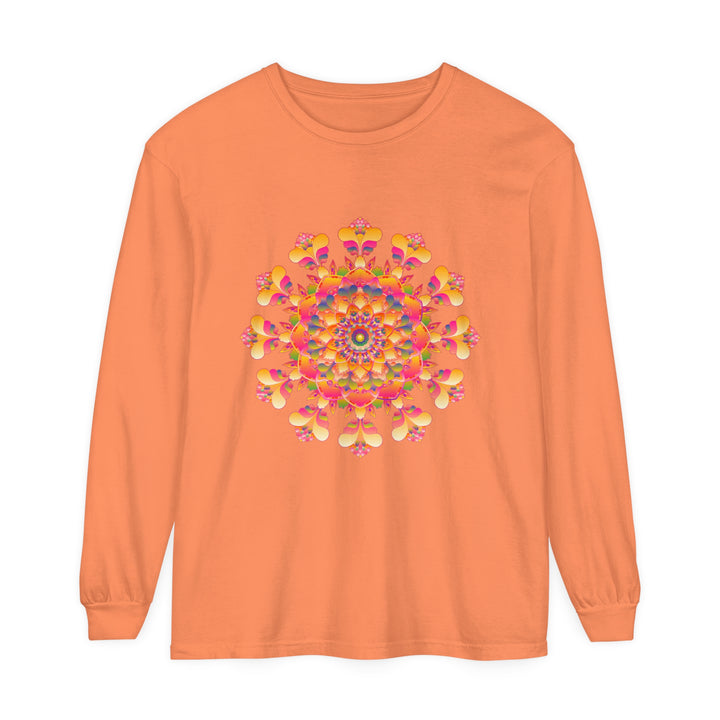 Colorful and intricate mandala design long sleeve t-shirt for all genders