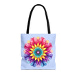 Colorful Rainbow Mandala Tote Bag with intricate geometric design and vibrant hues