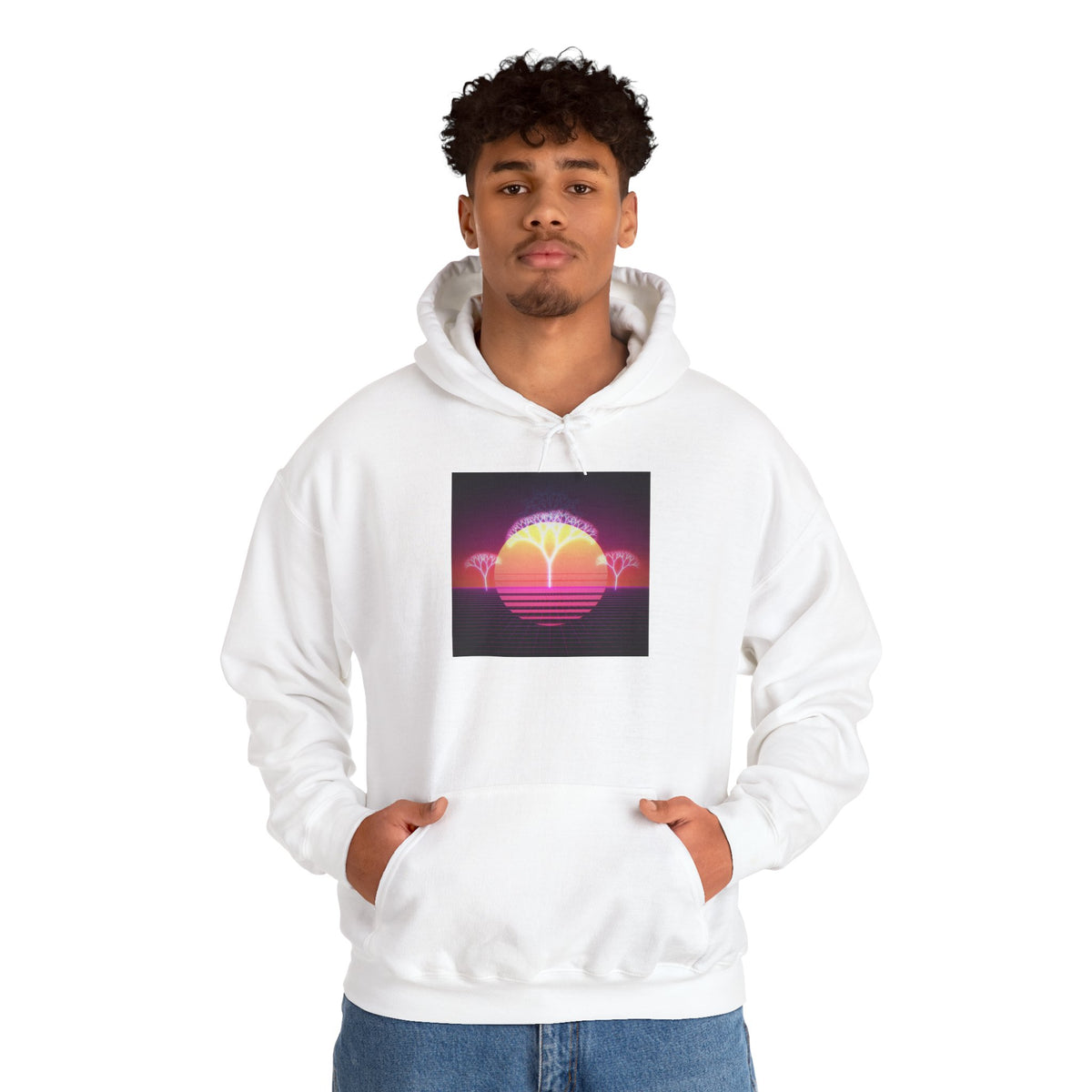 Felpa con cappuccio Retro Sunset Tree of Life