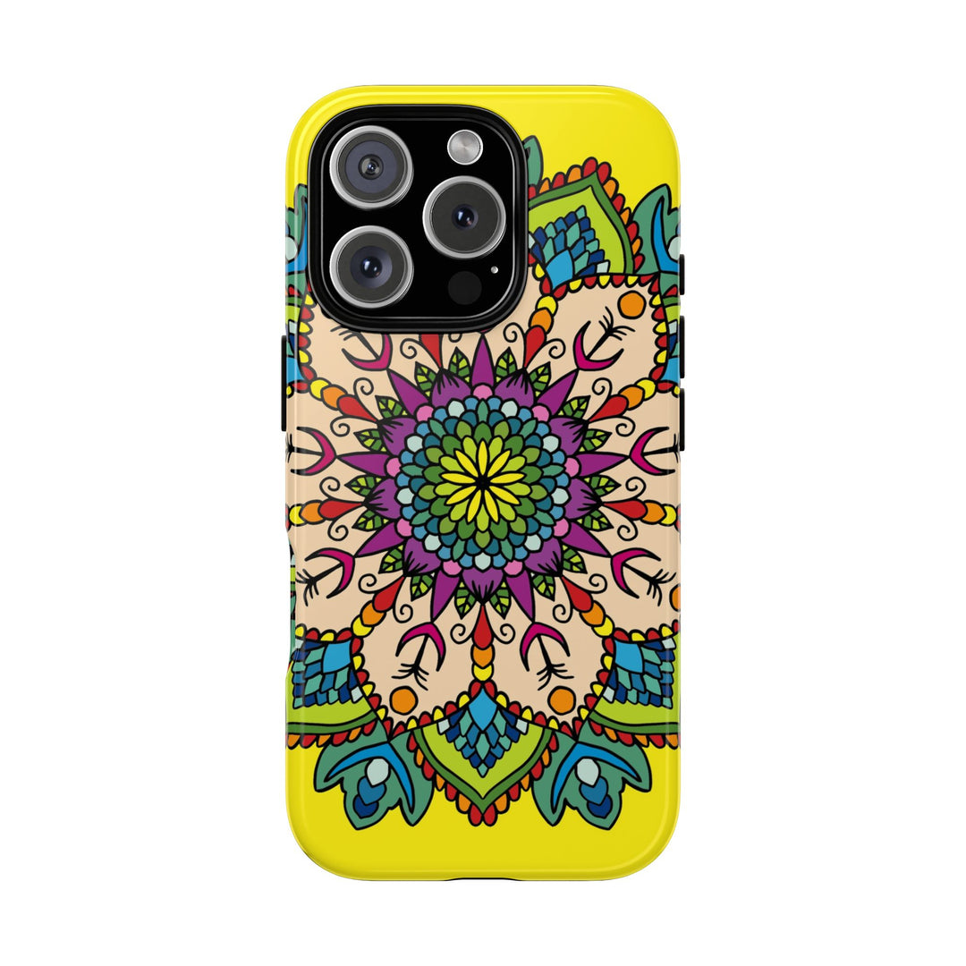 Intricate Floral Yellow Phone Case for Bold Protection and Style