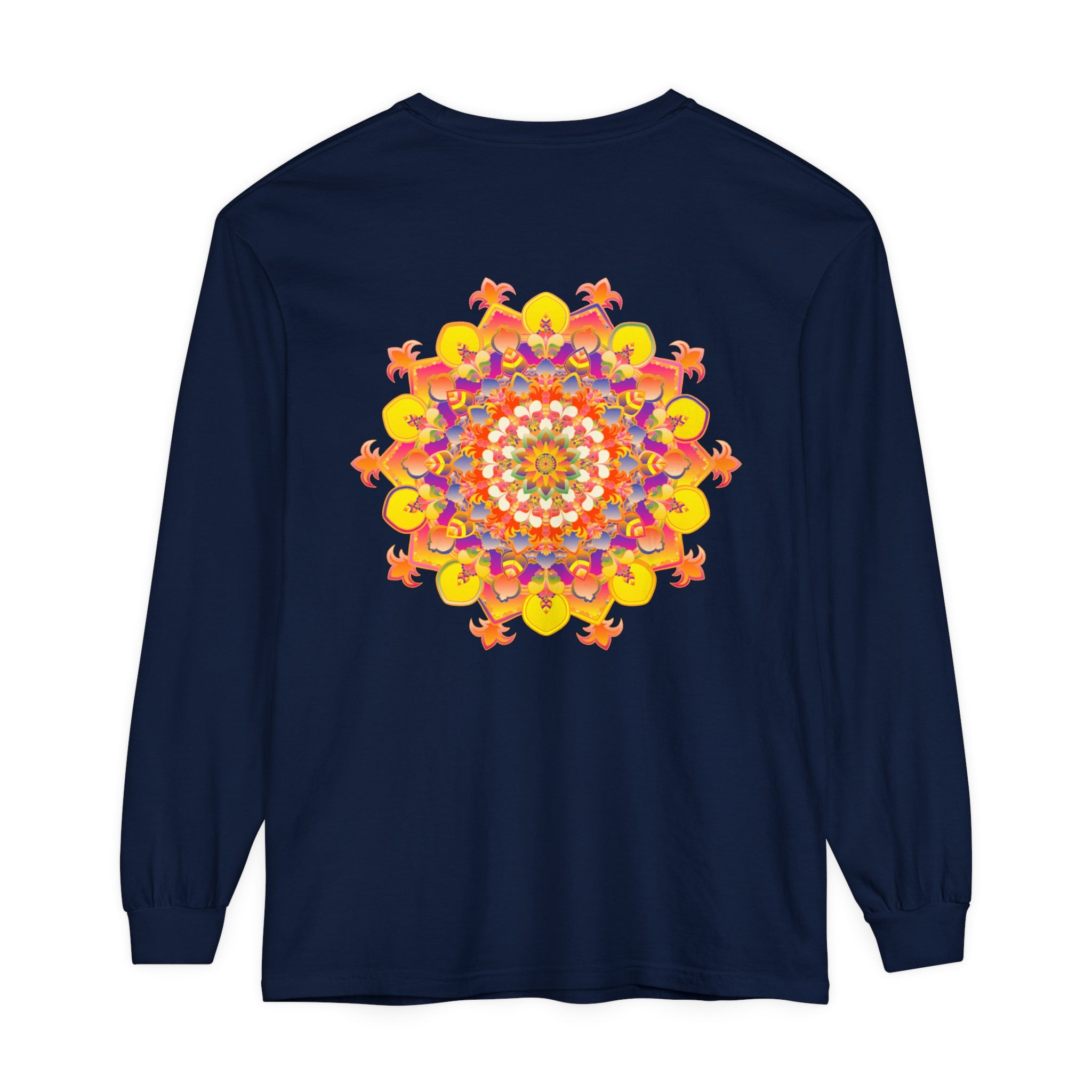 Colorful and intricate mandala design long sleeve t-shirt for men and women