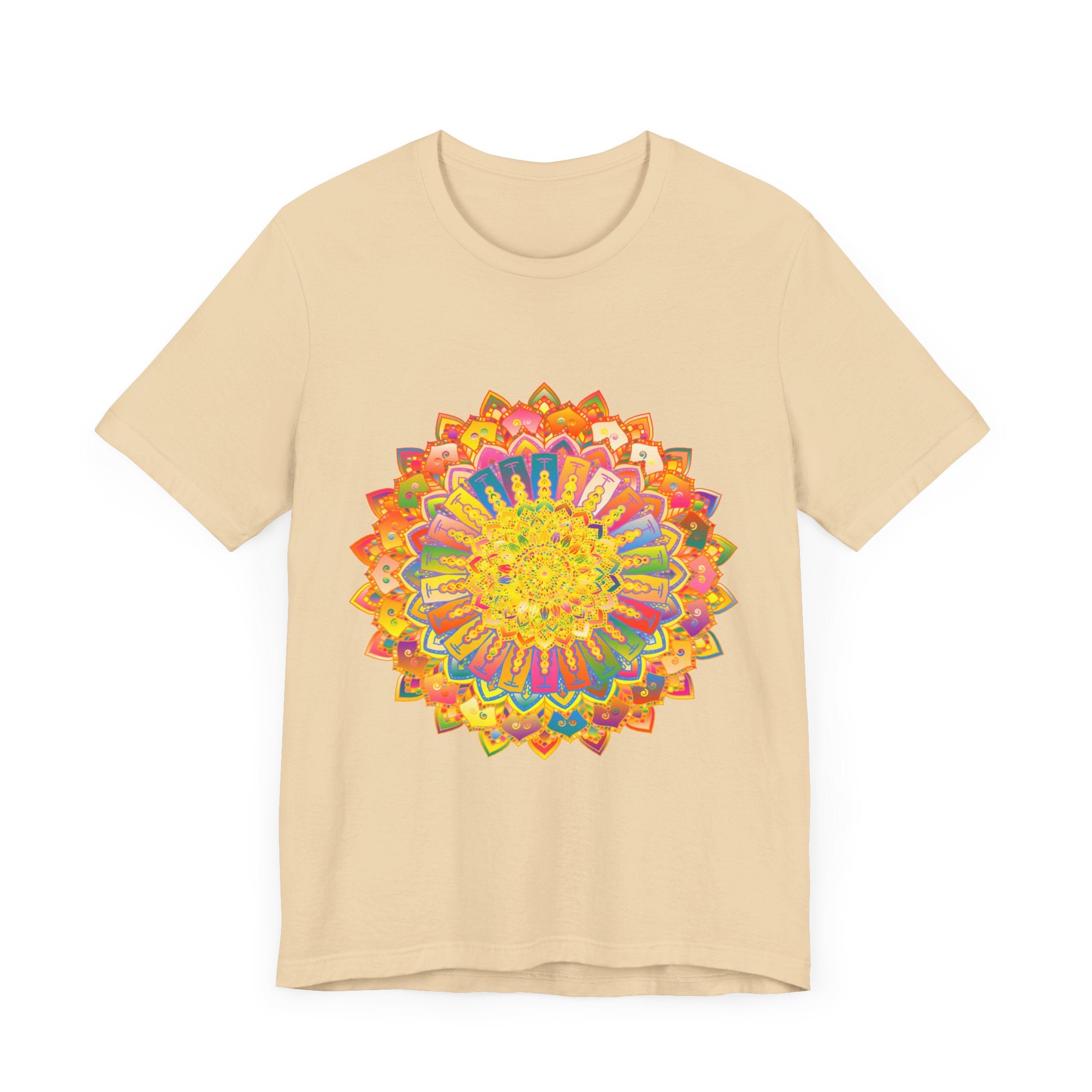 Colorful and peaceful Intricate Mandala Tee, featuring intricate design with vibrant colors, perfect for a peaceful and stylish look