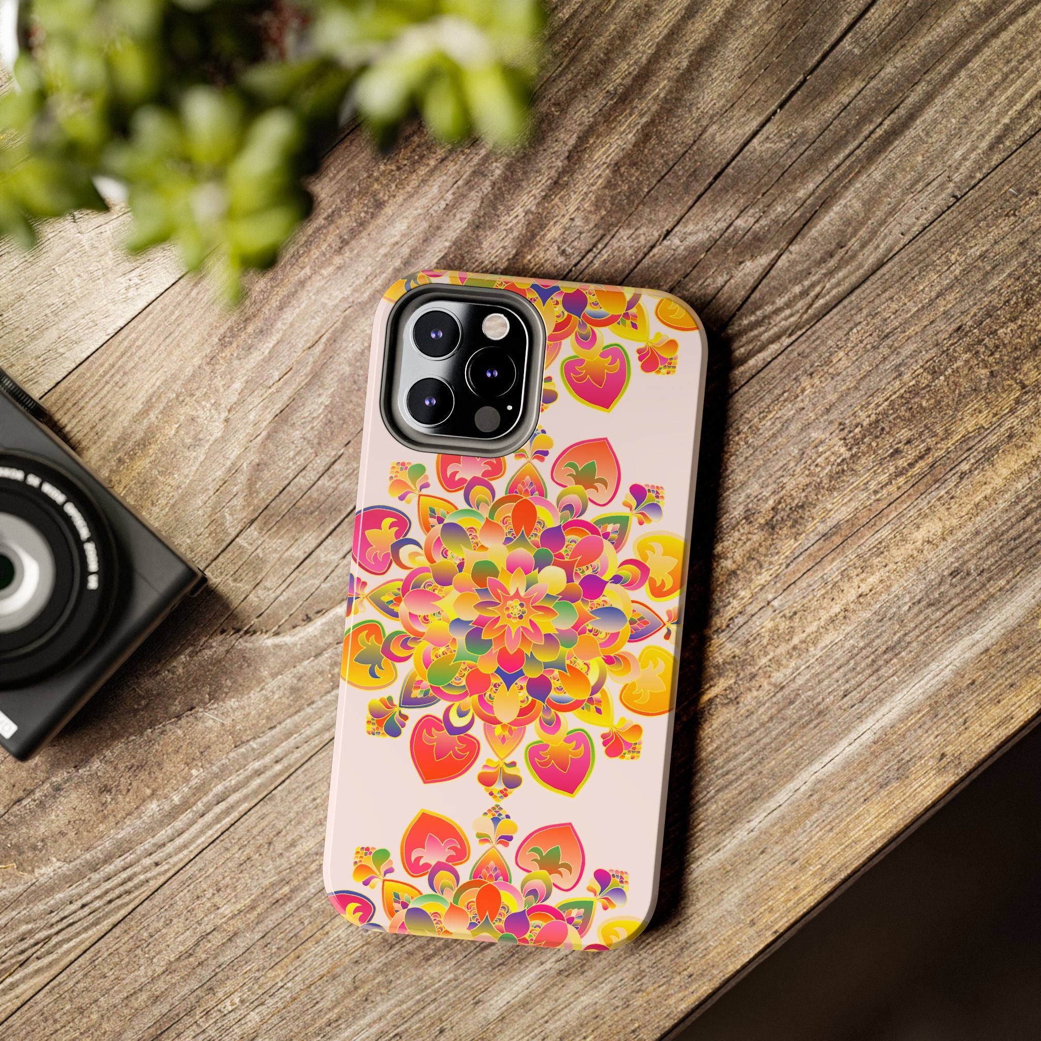 Beautiful hand drawn mandala art phone case with intricate design