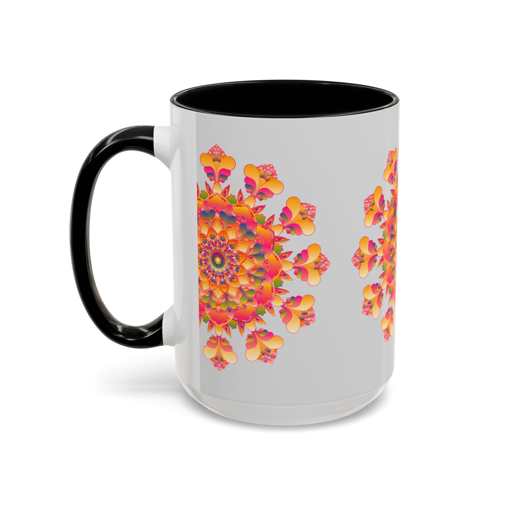 Beautiful Mandala Art Mug with Colorful Floral Design and Detailed Patterns