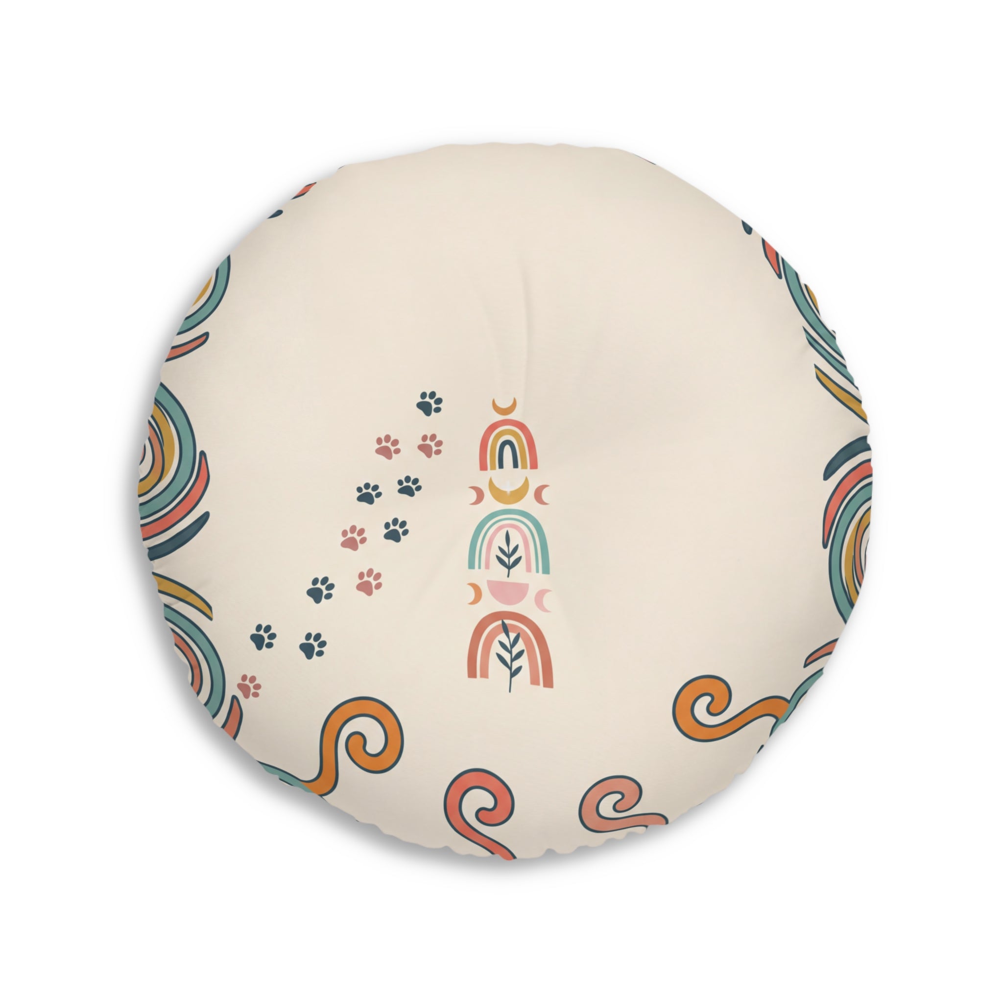 Boho Cat Floor Pillow — Cute Cat Cushion