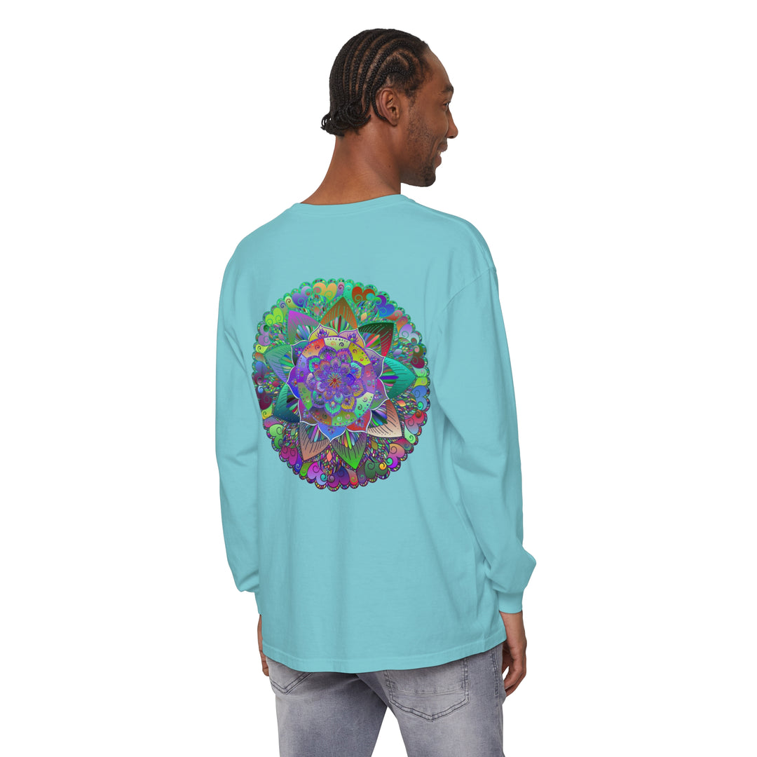 Colorful and intricate mandala design long sleeve t-shirt for both men and women