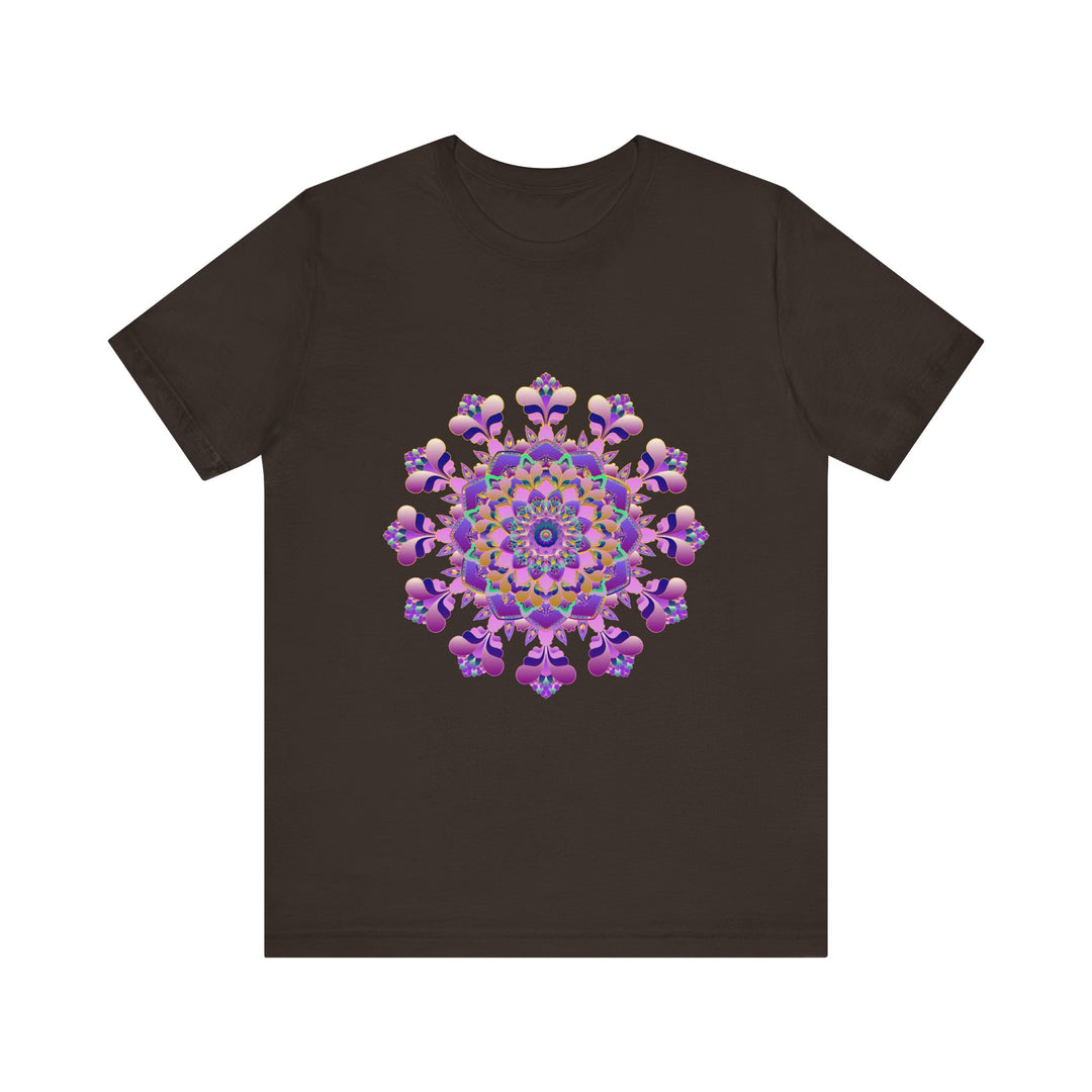 A black tee with a detailed and intricate floral mandala design