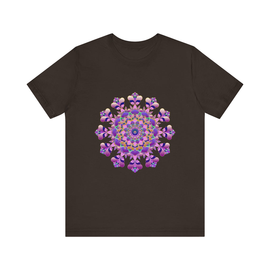 A black tee with a detailed and intricate floral mandala design