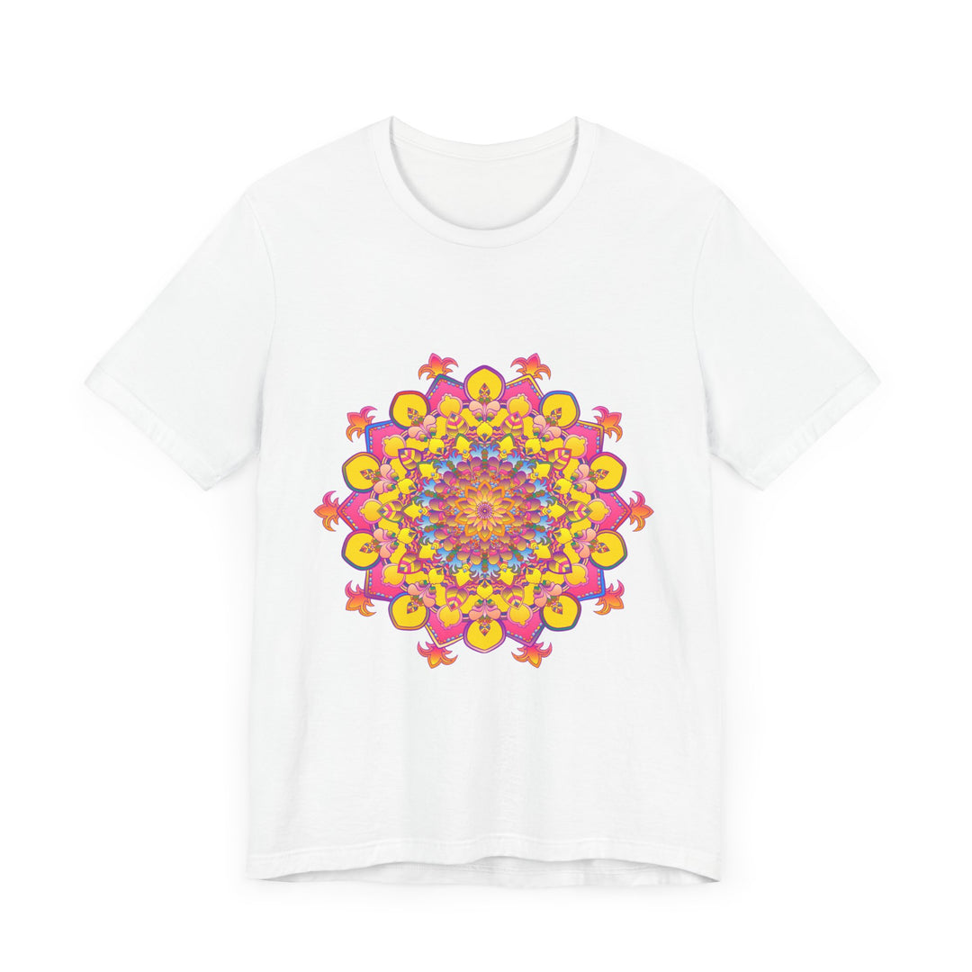 Beautiful floral mandala tee with vibrant colors and intricate design