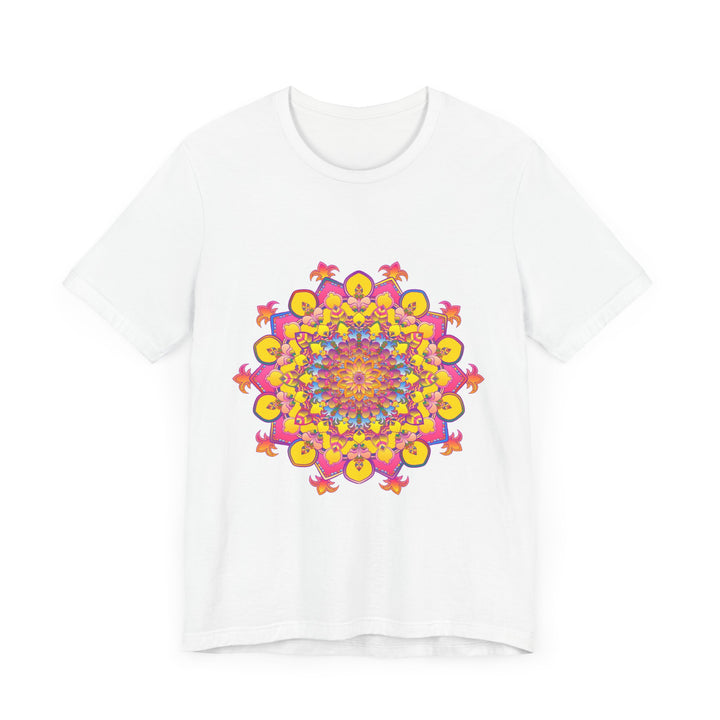 Beautiful floral mandala tee with vibrant colors and intricate design