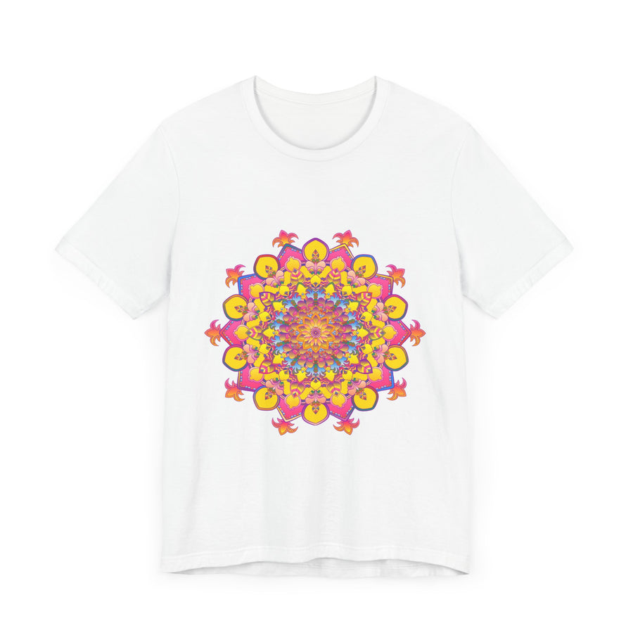 Beautiful floral mandala tee with vibrant colors and intricate design