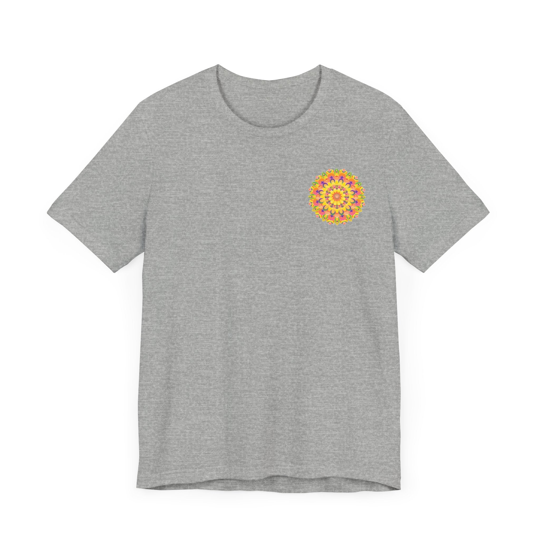 Vibrant Mandala Tee - Peace & Harmony: A colorful mandala design representing peace and harmony on a comfortable t-shirt