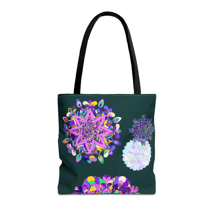 Colorful mandala print tote bag with spacious interior and durable straps