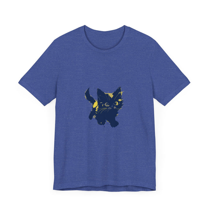 Black Cat Mystery T-Shirt - Cute & Playful: A black t-shirt with a playful and cute black cat design