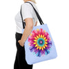 Colorful Rainbow Mandala Tote Bag with intricate design and durable material