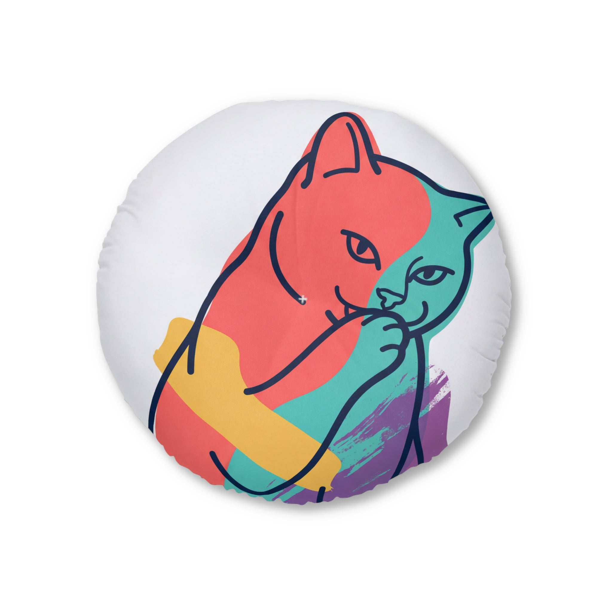 Sarcastic Cat Double-Exposure Floor Pillow