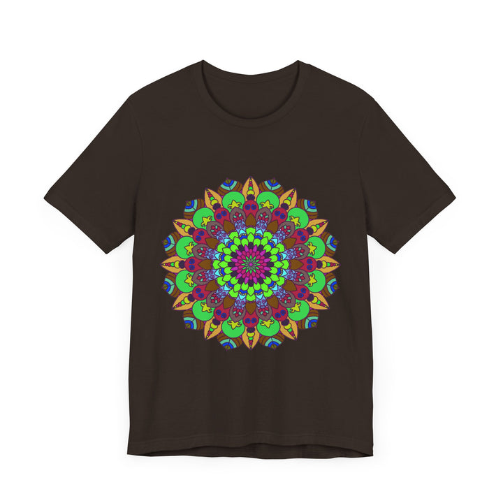 Vibrant Mandala Tee featuring cosmic and interconnected design, perfect for free-spirited individuals who embrace unity and diversity in their fashion choices