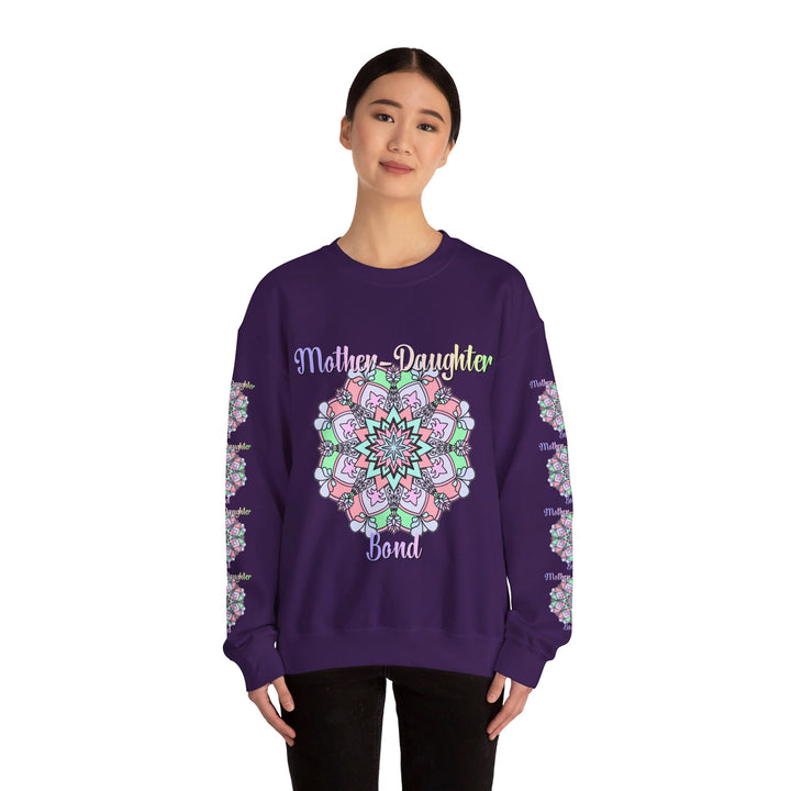 Cozy unisex crewneck sweatshirt with 'Mother-Daughter Bond' design, perfect for Mom's birthday gift