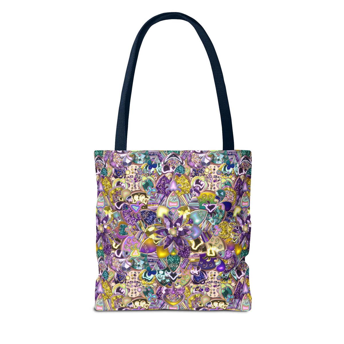 Colorful Purple Floral Pattern Tote Bag
