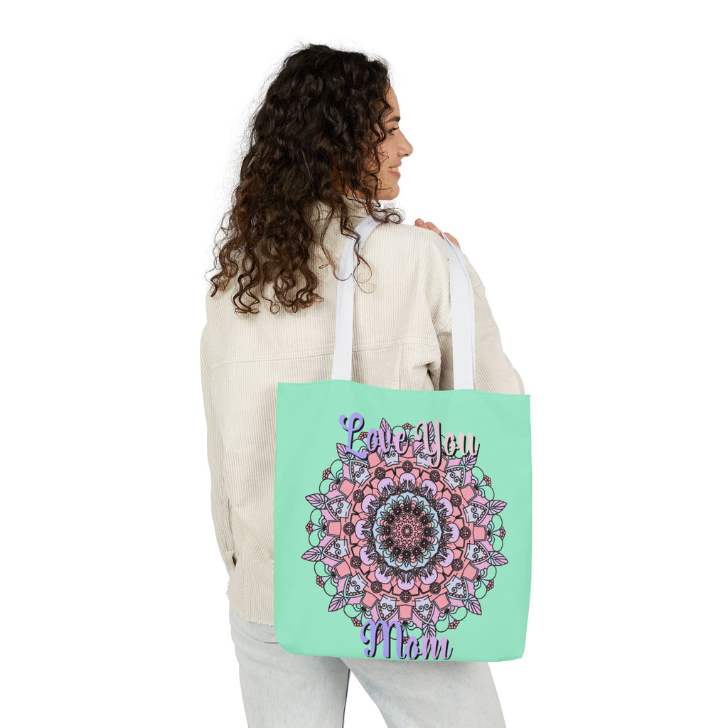 Mandala 'Love You Mom' Canvas Tote — Floral Mother's Day Gift Bag