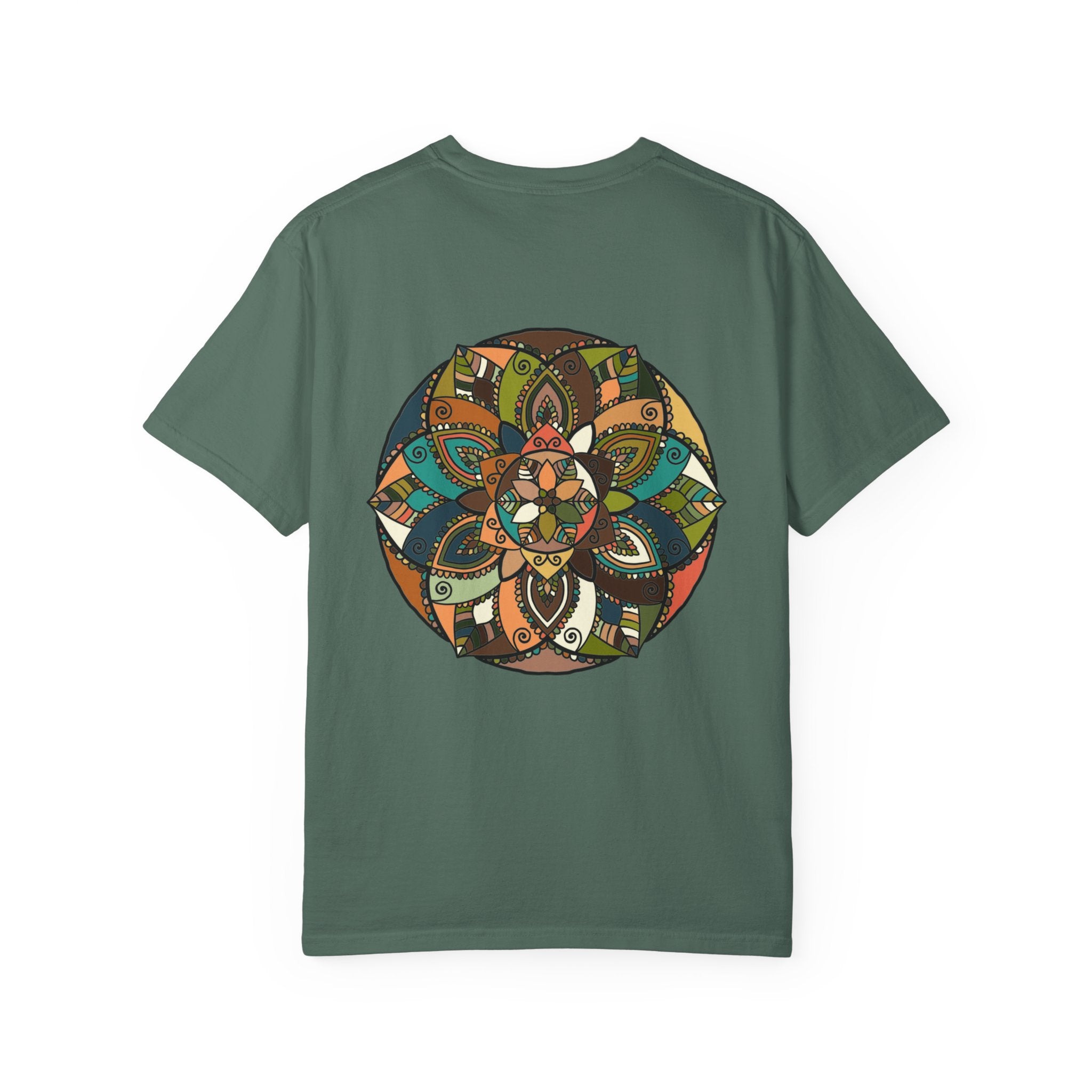 Mandala Earth Flora T-Shirt — Earthy Tones Geometric Art Tee