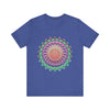 Vibrant Mandala Tee featuring a colorful and psychedelic design, perfect for adding a pop of personality to your wardrobe