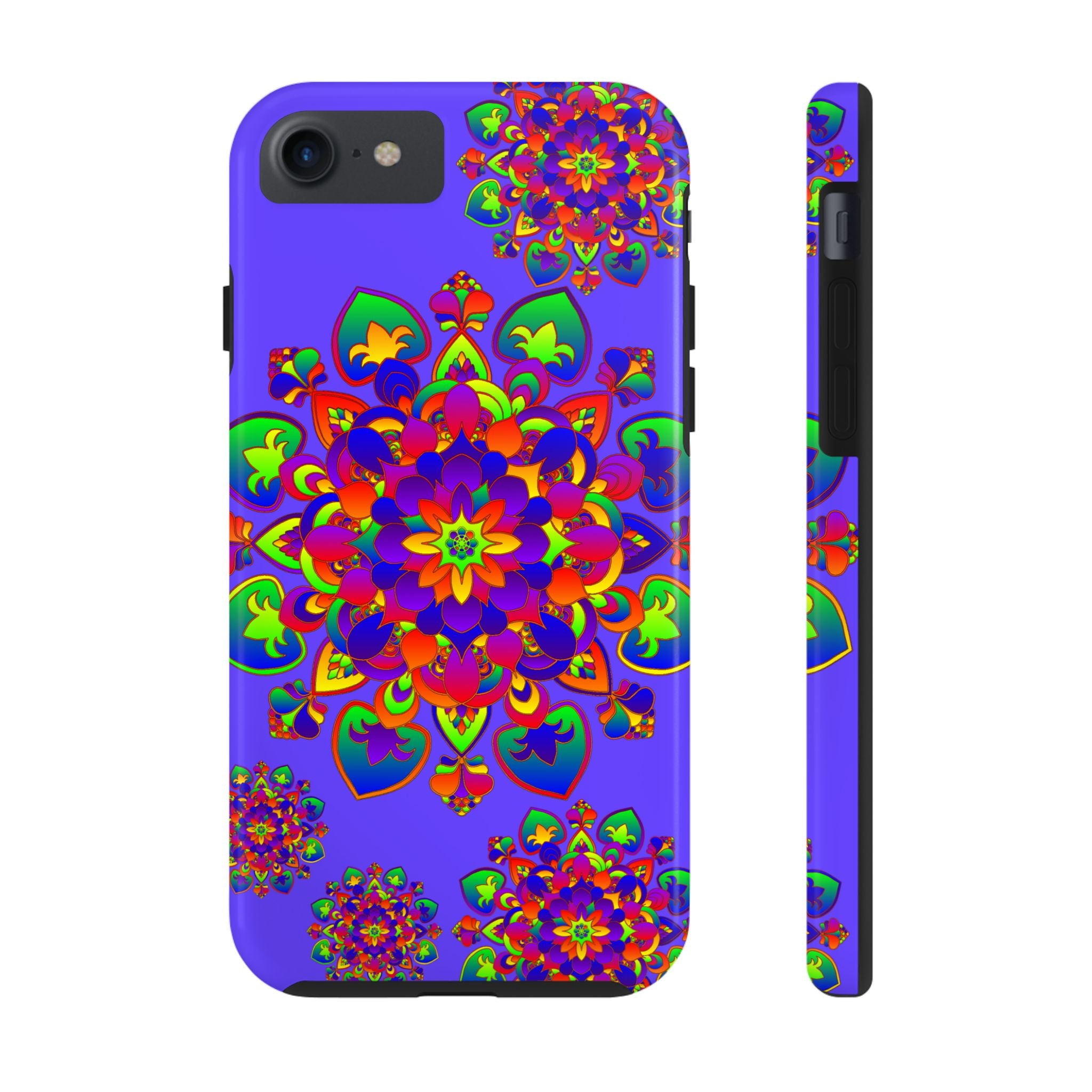 Colorful hand drawn mandala rainbow design phone case for stylish protection