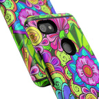 Floral Fantasy iPhone and Google Pixel Case in Bright Green Palette