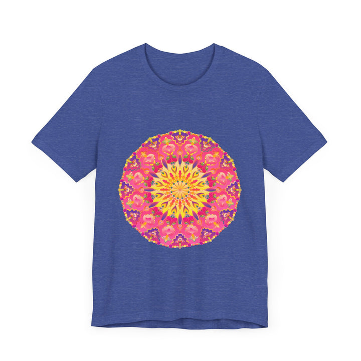 Vibrant Mandala T-Shirt featuring a colorful and symmetrical design, perfect for adding a pop of color to your wardrobe